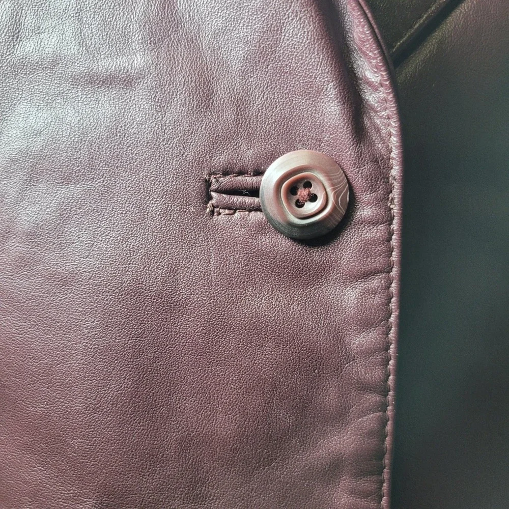 Wilsons‎ Leather Jacket Maroon Burgundy Wine Womens 14 Vintage